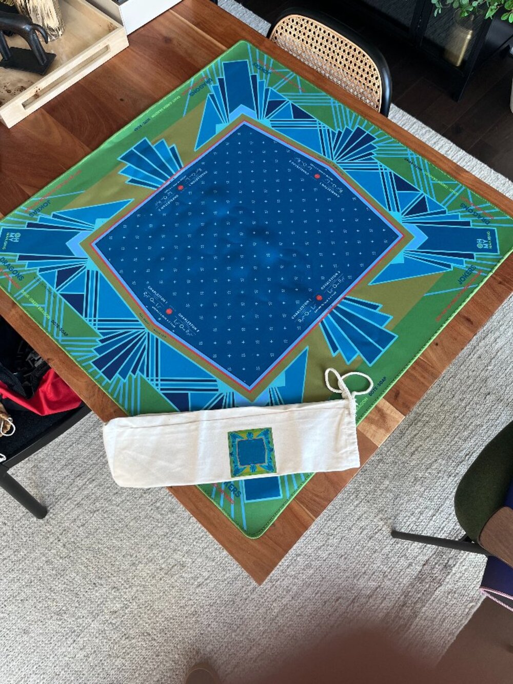 OhMyMahjong Blue/Green Mat + Bag